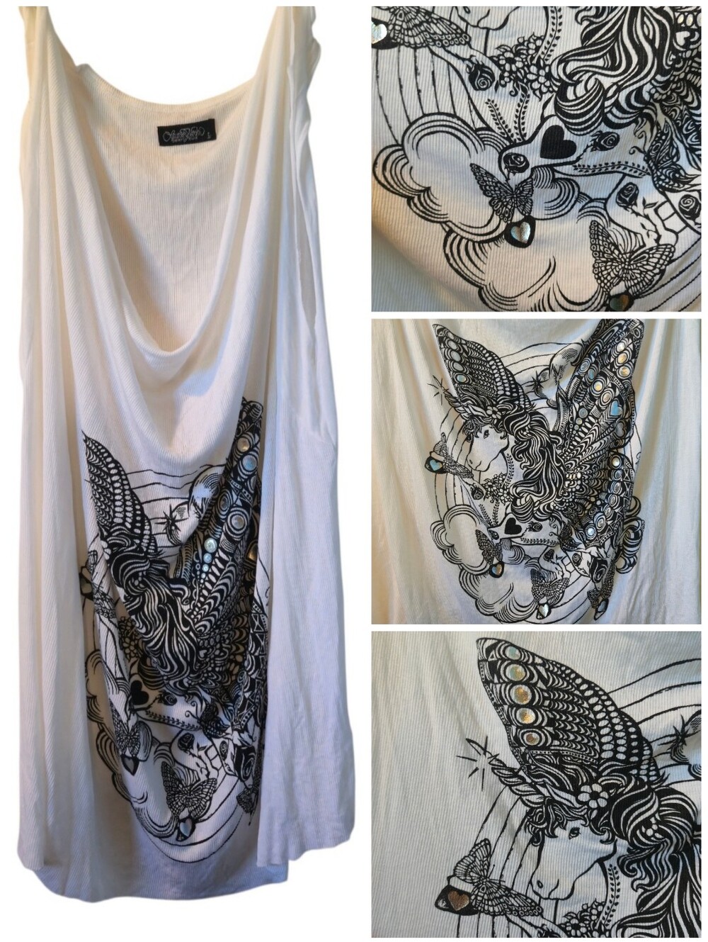 Lauren Moshi Unicorn ribbed tank top